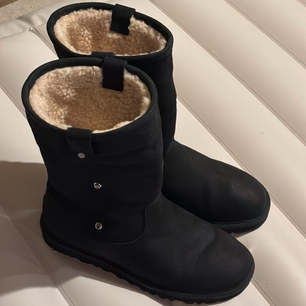 UGG Black Shearling-Lined Winter Boots